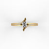 Lateral Diamond Gold Ring