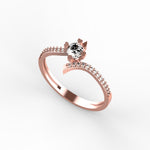 Lateral Diamond Gold Ring