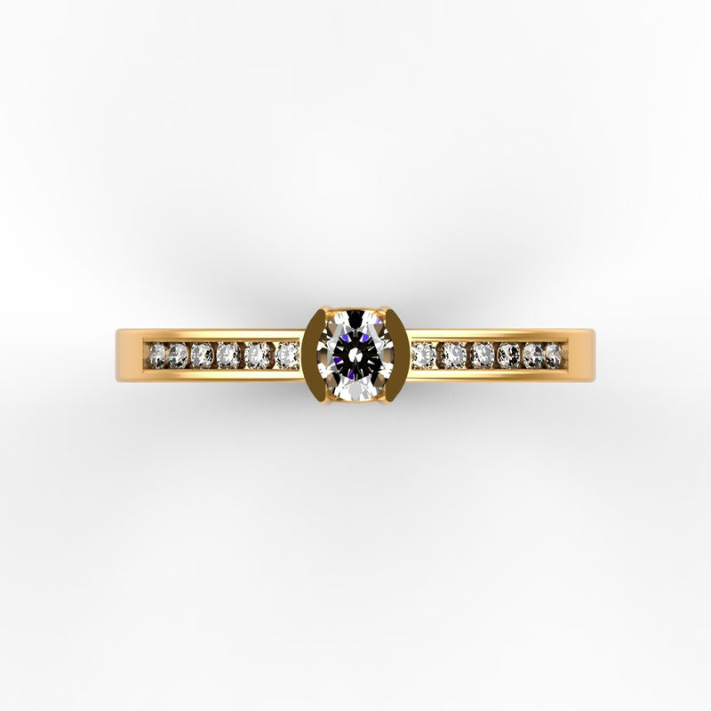 Circle Diamond Gold Ring