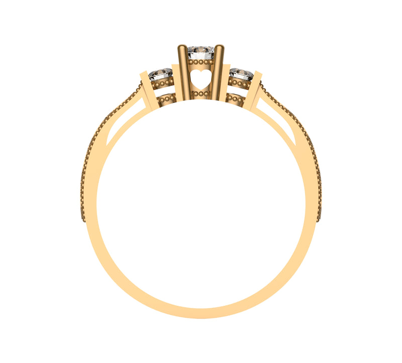 Three Diamond Gold Ring