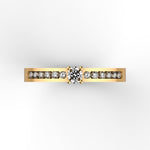 One Stone Diamond Gold Ring