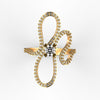 Gold and diamond ribbon ring